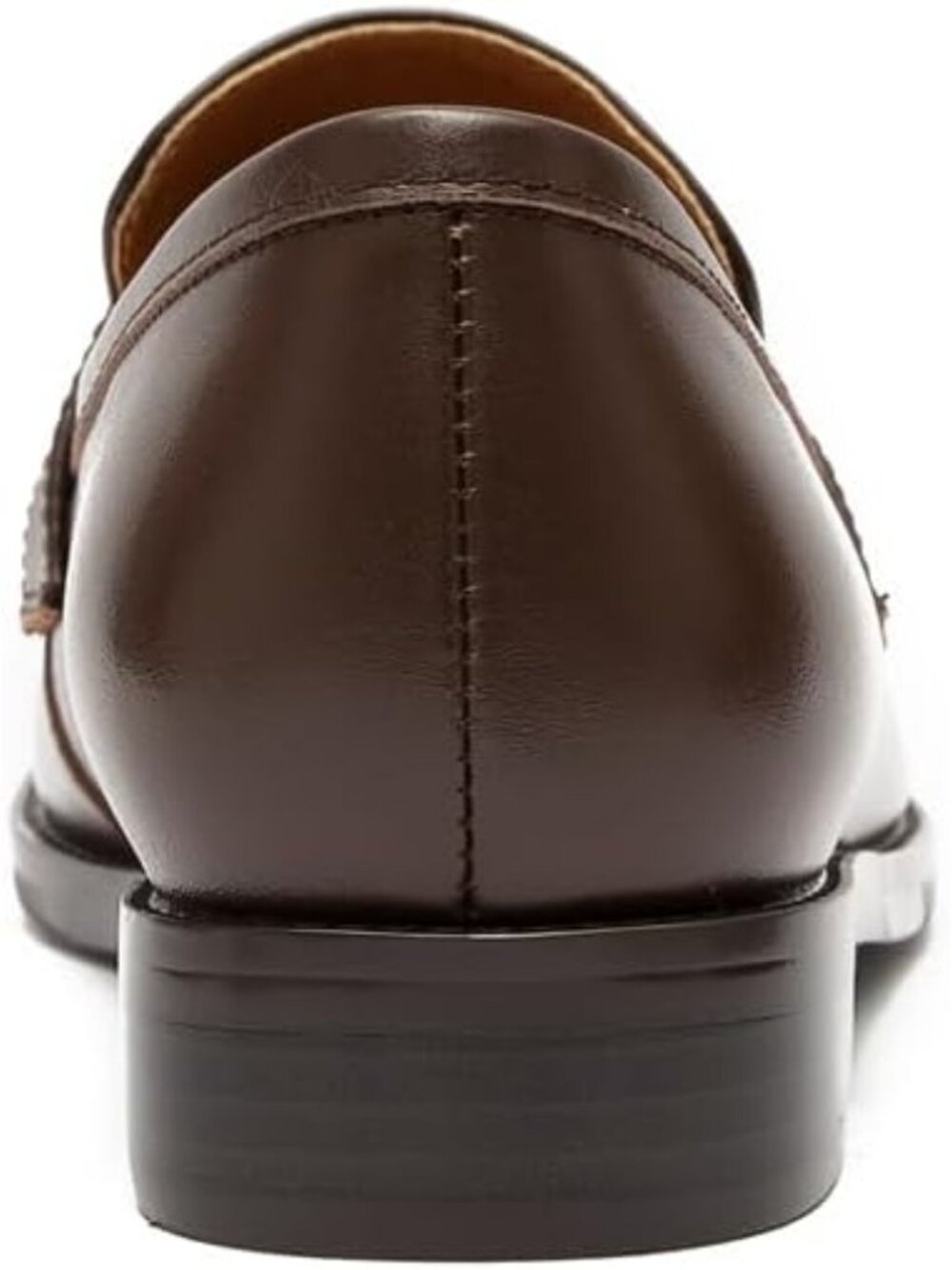 Women's Brown Classic Flat Leather Penny Loafers Slip On Dress Flat Shoes - Picture 6 of 7